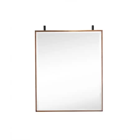 James Martin Vanities Lakeside 25in Medicine Cabinet Mirror, Mid-Century Walnut and Matte Black 410-M25-WLT
